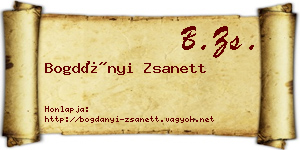 Bogdányi Zsanett névjegykártya
